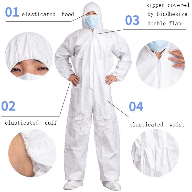 Customized Disposable Blue Tape Microporous Protective Suit