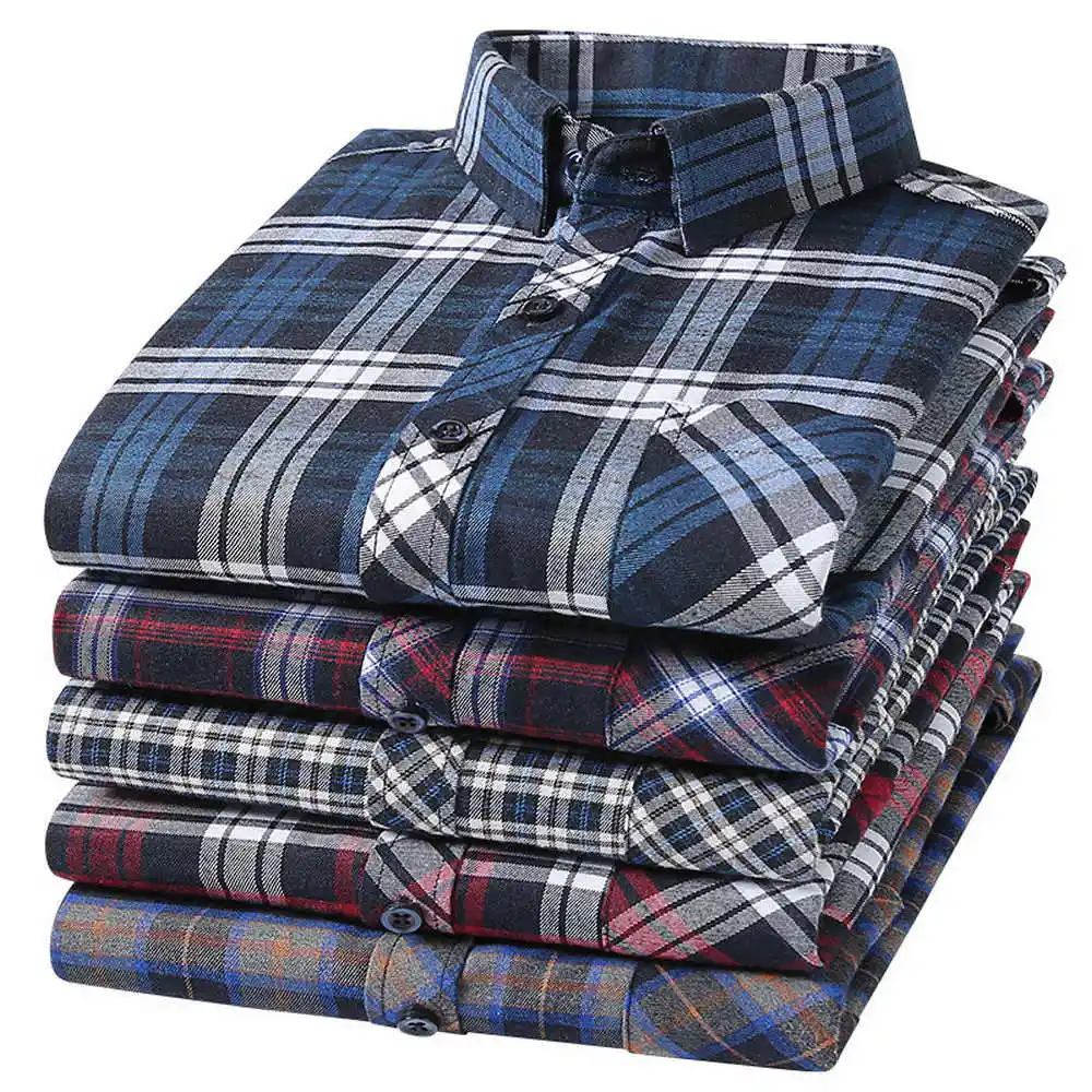 Wholesale Custom Plaid Formal Flannel Shirt Men