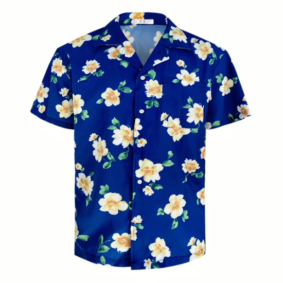 Summer Beach Sport Dress Shirt Men's Casual Chemises de vacances d'impression hawaïenne